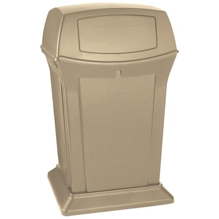 Ranger 45 gal Rectangular Slim-Profile Plastic Can, Beige, Plastic, 24 1/2 in RUB435BE